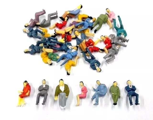 100 Pcs 1:50 Scale O Gauge ALL Seated People sitting figures Model Train Layout