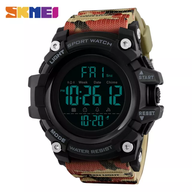 SKMEI Herrenuhr Military Digital Sportuhren LED Elektronische Armbanduhr 1384 1