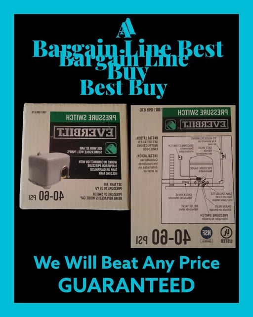 Interruptor de presión Everbilt EBPS4060 40/60 para bombas de pozo 40-60 PSI 1001 098 876