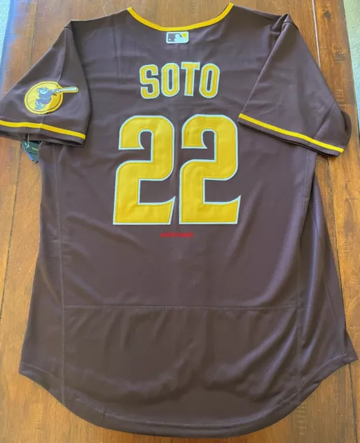 Mens NIKE Team Apparel San Diego Padres JUAN SOTO Baseball Jersey WHIT –