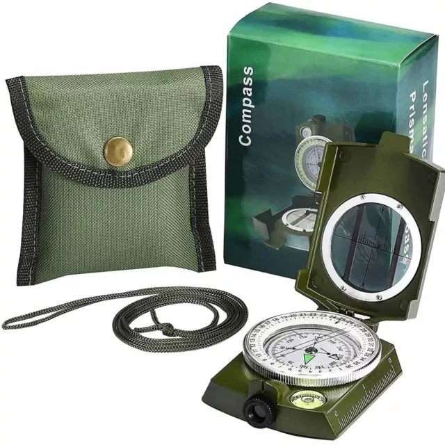 Professional Compass Metal Pocket Waterproof Military Army Sighting Inclinometer