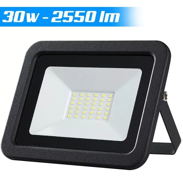 Faro Led 30W Luce Alta Luminosita 2550lm Faretto Esterno Slim Bianco Freddo IP65