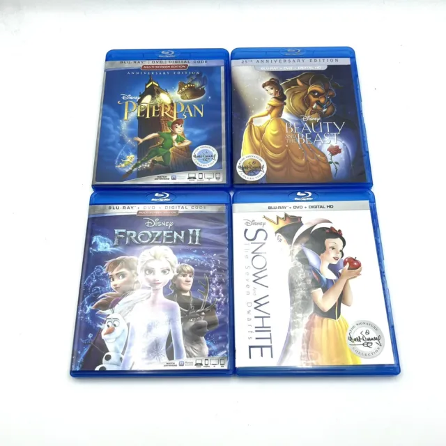 Disney Blu-ray+DVD Movie Lot Peter Pan/Snow White/Beauty and The Beast/Frozen II
