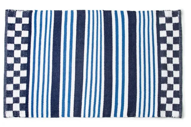 MACKENZIE CHILDS Boathouse Outdoor Striped Rug - 2' x 3'4"