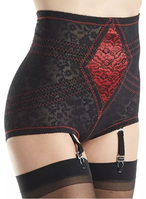 RAGO 6197 SEXY 4Strap PANTY GIRDLE Red/Black EXTRA FIRM SHAPEWEAR USA Made  *SALE EUR 34,48 - PicClick FR