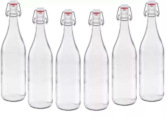 4 Glasflaschen mit Bügelverschluss 1l Bügelflaschen Bügel Flasche TYP A 1000ml