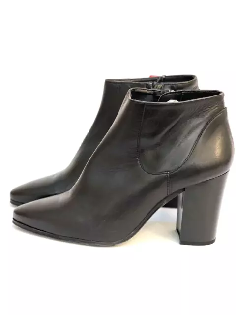 ZARA CUIR NOIR Doux Talon Bottines UK8 EUR41 US10 EUR 73 20