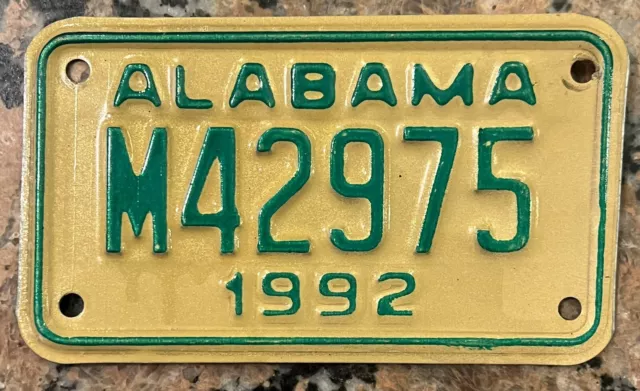 1992 Alabama motorcycle license plate