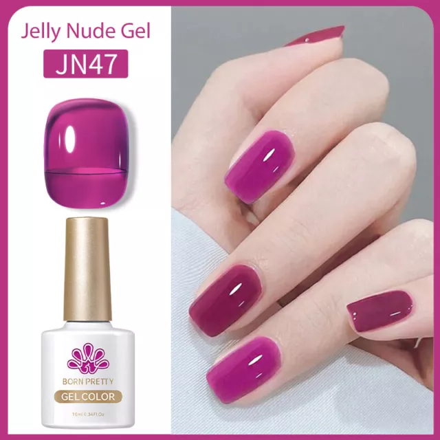 BORN PRETTY Jelly Nude Gel Nail Polish 10ml Translucent Semi Permanent Varnish