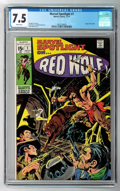 Marvel Spotlight #1 CGC 7.5 (Nov 1971, Marvel) Neal Adams Cover, Red Wolf Origin