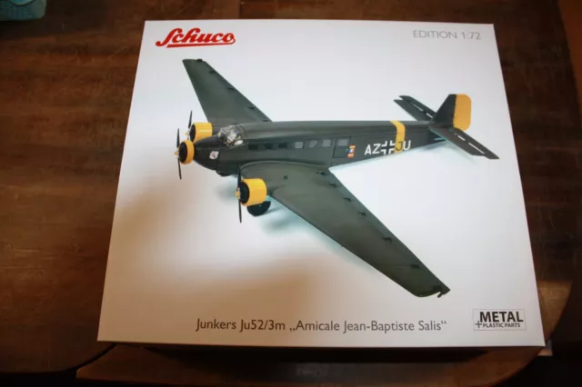 Schuco Aviation Junkers Ju 52/3m 1:72 Flugzeug - Olivengrün/Gelb, OKT UNBESPIELT