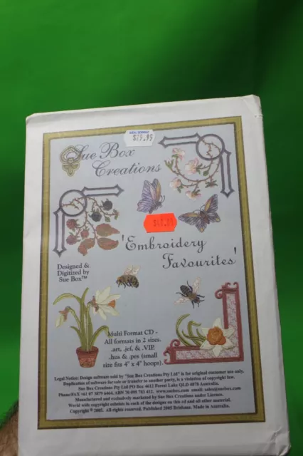 CD Favoritos Diseño de Máquina de Bordado Sue Box Creations C9EE