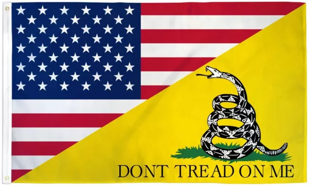 Durable 3x5FT USA Gadsden Don't Tread on Me Combination Flag American Patriot