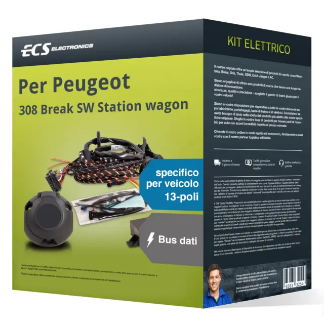 Kit elettrico specifico 13 poli adatto per PEUGEOT 308 Break SW 14- ECS Nuovo