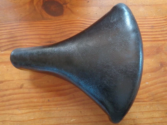 Selle Vélo Ancienne Peugeot Gallet – Made In France, Ville, Cuir Noir, Bonne état