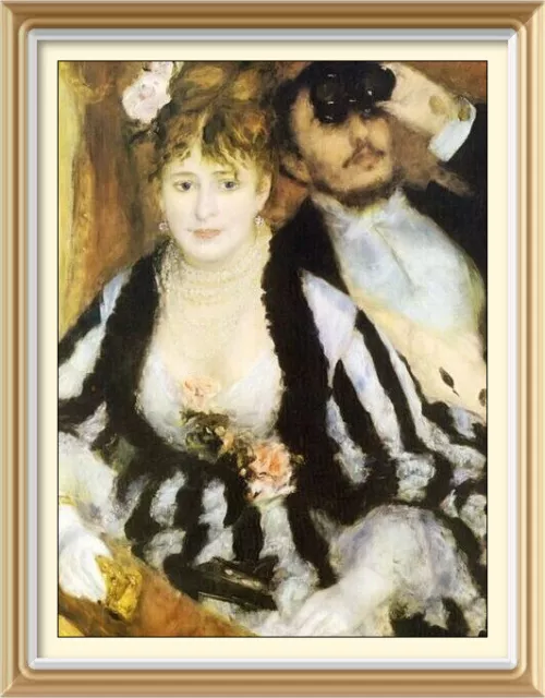 Vintage RENOIR Meisterwerk Kunstdruck LA LOGE Porträt c19. Dame @ Opernhaus