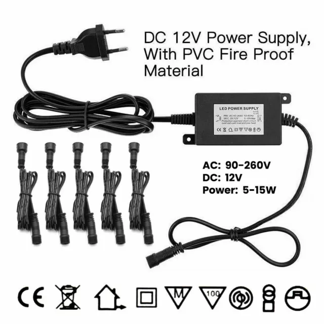 1m Verlängerungskabel 2 Pin Extension Cable DC 12V Netzteil Trafo Transformator