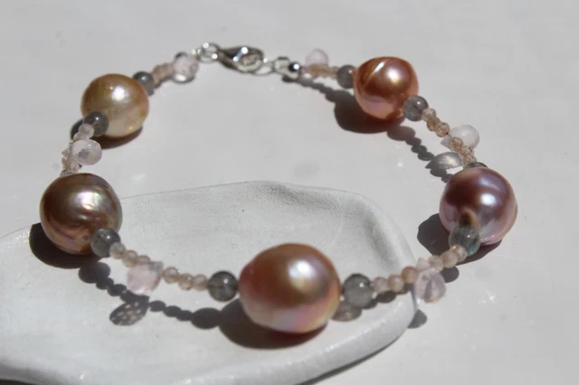 Bracelet En Argent Fin Avec Perles De Culture Et Tanzanite - Modèle 1696 ROSEMIMOSA - Neuf Avec étiquettes