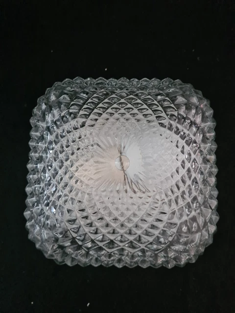 Ancien PLAFONNIER 1 FEUX APPLIQUE VINTAGE 1960/70 en VERRE MOULÉ  ÉPAIS