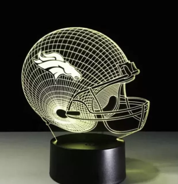 NFL FOOTBALL Denver Broncos 3D LED Lamp Home Decor Gift USA