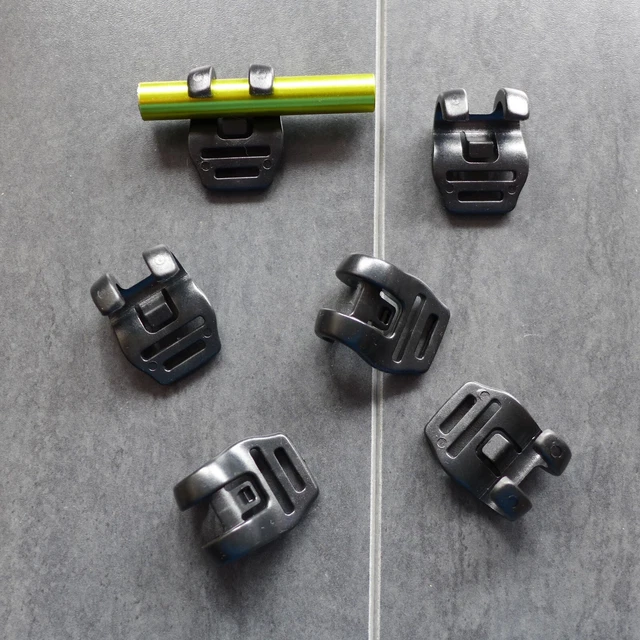 Twin-Claw Tent Pole Clips - Quality - Up to 8.5mm Poles - Camping Tent - Pk of 6