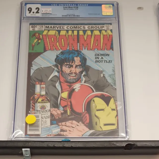 Iron Man 128 (CGC 9.2) Classic Tony Stark alcoholism cover 1979 Marvel
