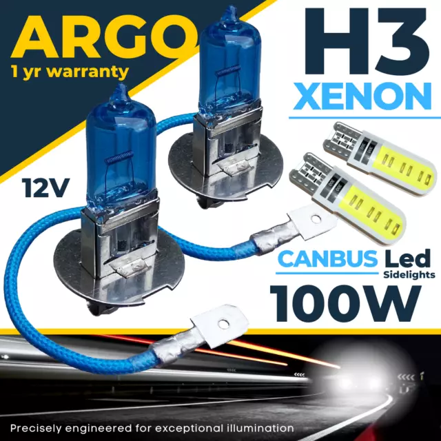 H3 Xenón Blanco 100w Faro Bombillas 453 Hid Luz Antiniebla 501 LED Lateral