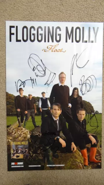 Flogging Molly Signed Autographed FLOAT PROMOTIONAL 2-SIDED 11x17 Poster