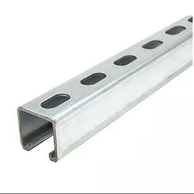 1.375" x 1.625", 12 inches, 12 ga., Galvanized Steel, Half Slotted Strut Channel