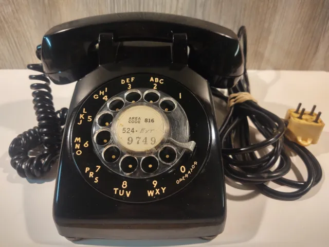 Vintage Western Electric C/D 500 Desk Telephone ~ Bell Systems ~ Black Rotary