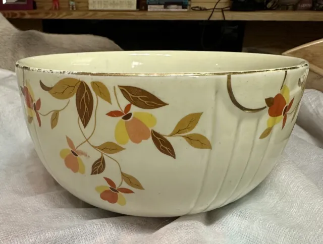 Vintage Superior Halls Autumn Leaf 8.75” Gold Trim Mixing Bowl