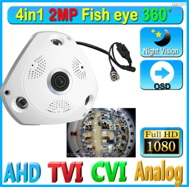 2.0MP AHD Cam 1.56MM 360 Degree Panoramic Camera HD 1080P Security Dome Lens