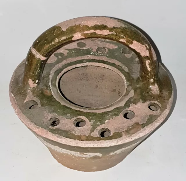 POTERIE de BRISSARD ANCIENNE CHAUFFERETTE TERRE CUITE VERNISSÉE NORMANDIE XIXè