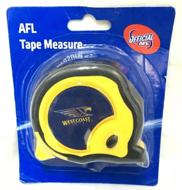 WEST COAST EAGLES OFFICIAL AFL FOOTY 8m TAPE MEASURE BUILDERS MEASURING