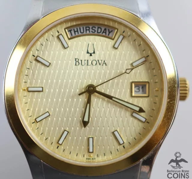 OROLOGIO BULOVA C960603 Unisex Bicolore Giorno data 36 mm Taglia Media VO EUR 90 18 PicClick IT