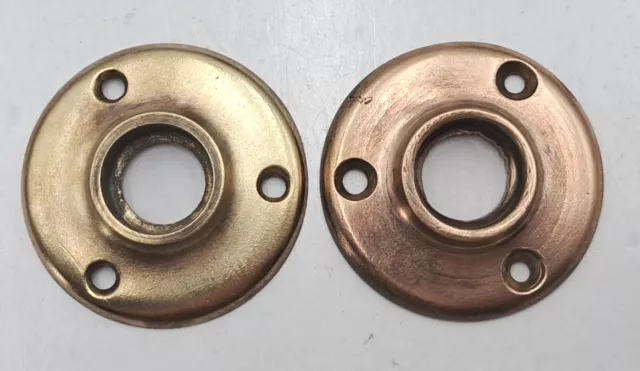 Antique / Vintage Brass Door Knob Rosettes Victorian Door Hardware Lot of 2