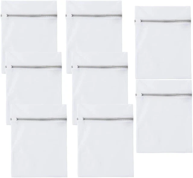 8 Pack Zipper Mesh Laundry Bags for Washing Machine and Travel