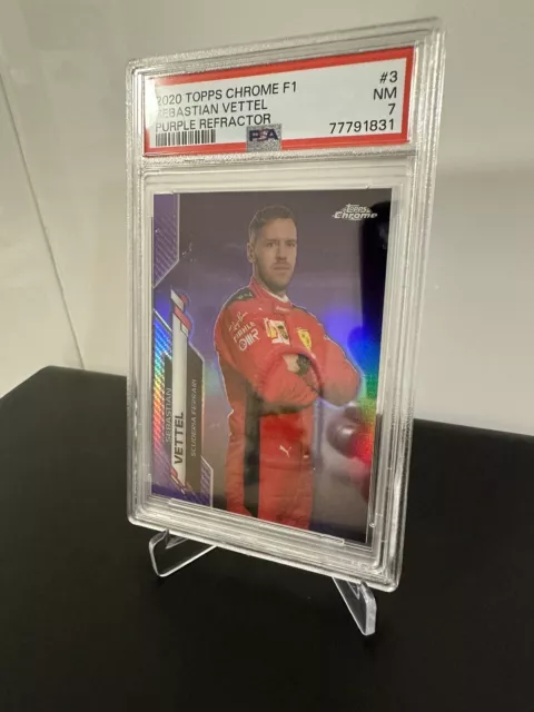 Sebastian Vettel Purple Refractor Topps Chrome F1 2020 /399 PSA 7