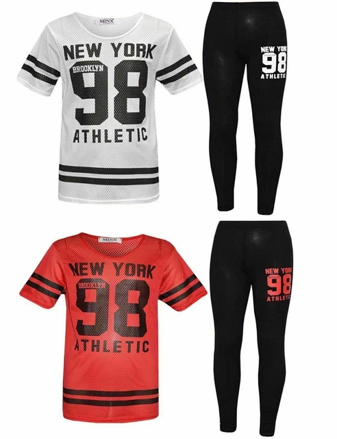 Bambini Ragazze Nuovo Tuo 98 Tuta Leggings E Top 2 Pezzi Abito Età 7-13 Anni