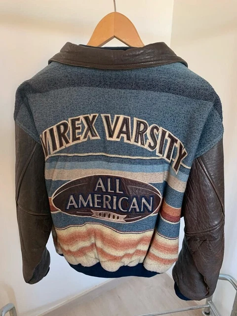 VINTAGE 90S RARE Avirex USA All American Icon Burgundy Leather ...