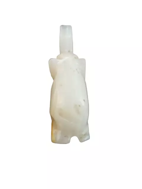 HAND CARVED WHITE Onyx Marble Stone Elephant Small Figurine Statue ...