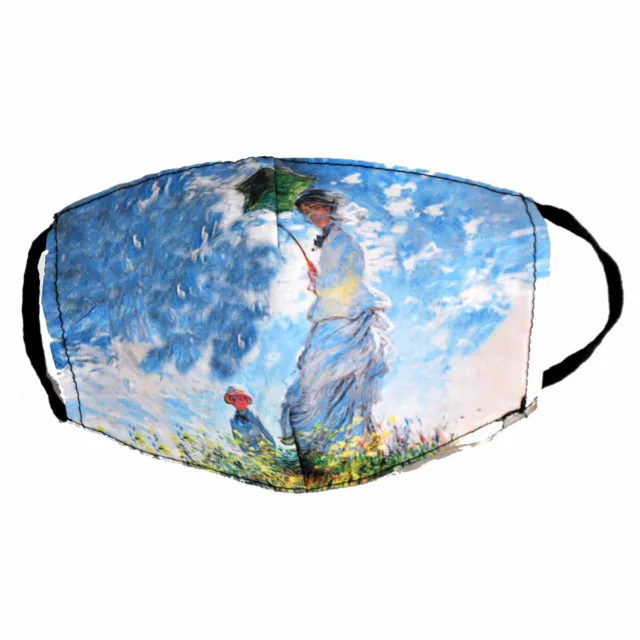 Un joli masque lavable et écologique La femme à l’ombrelle masque en tissu.