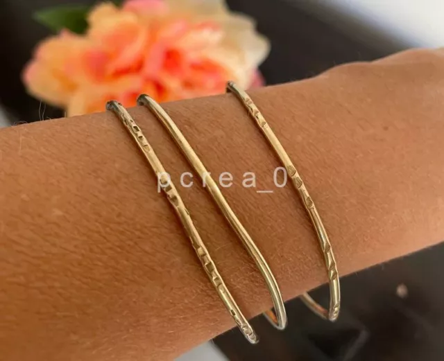 3 Set of brass bangles, Brass bangle bracelet Stacking bangle Gift for Woman K27