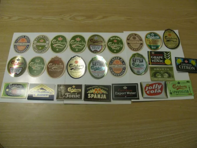 1969 Carlsberg Beer Label Lot ( 26 Diff ) Denmark Reduced Price  Rare  Free Ship