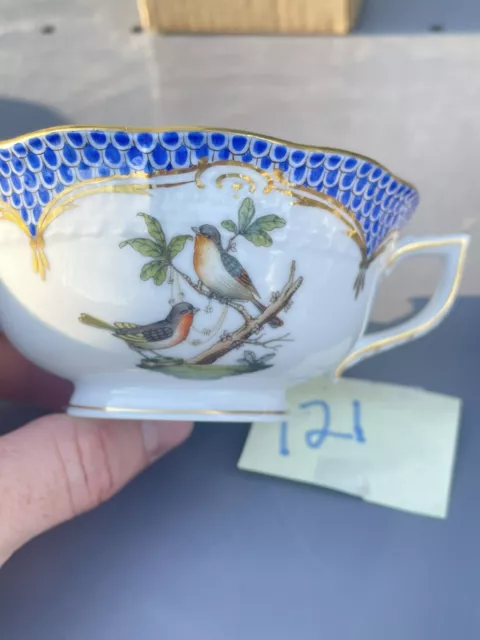 Herend Blue Rothschild Bird Blue Scale Border Tea Cup Only Hand Painted New