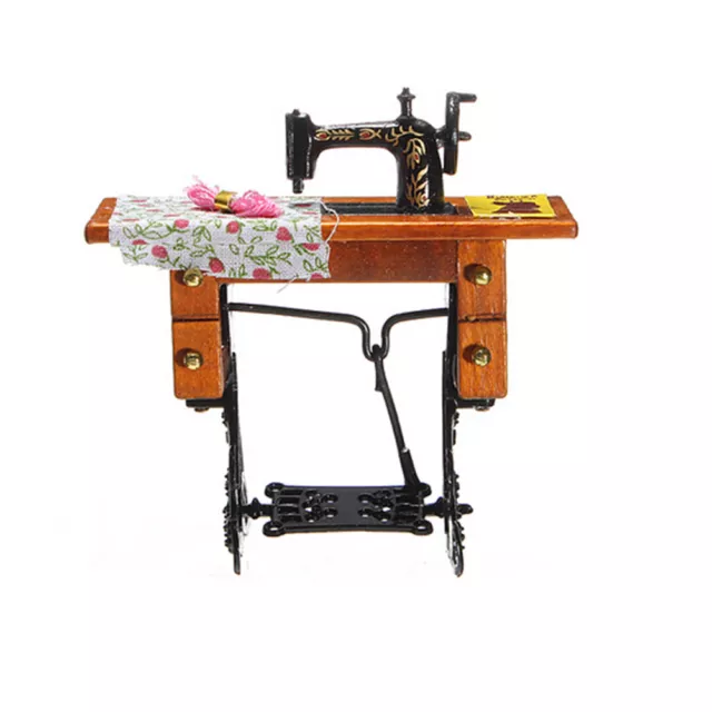 1:12 Miniature Decorated Sewing Machine Furniture Toys for  Doll House、D/MF
