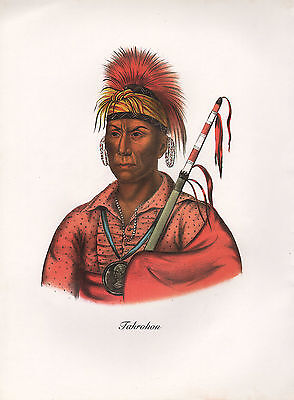 VINTAGE PRINT of 1830's NATIVE AMERICAN INDIAN ~ TAHROHON ~ IOWA