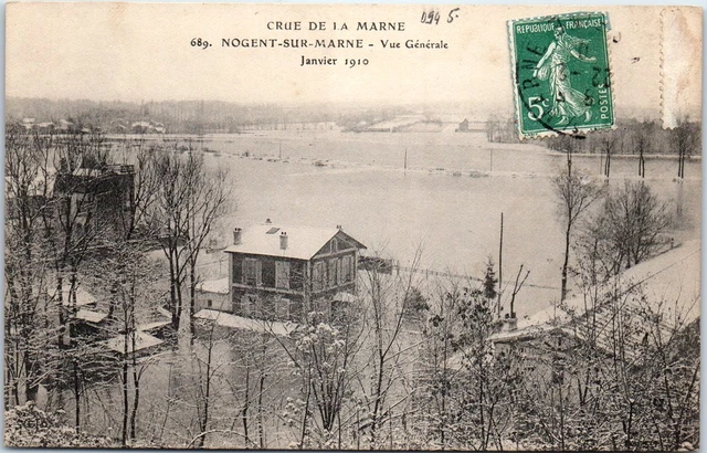 94 NOGENT SUR MARNE - crue de 1910, vue generale.