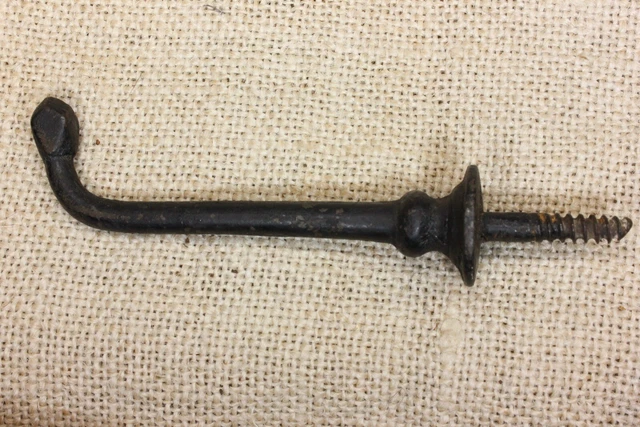 Old Single Coat Screw In Hook Diamond Tip School Farmhouse Iron Vintage 1880’s 2