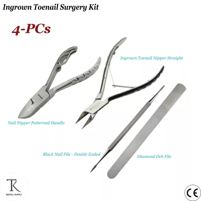 Ensemble De 4 Podologie Incarné Ongle Pied Chirurgie Kit Coupe-Ongles & Pinces